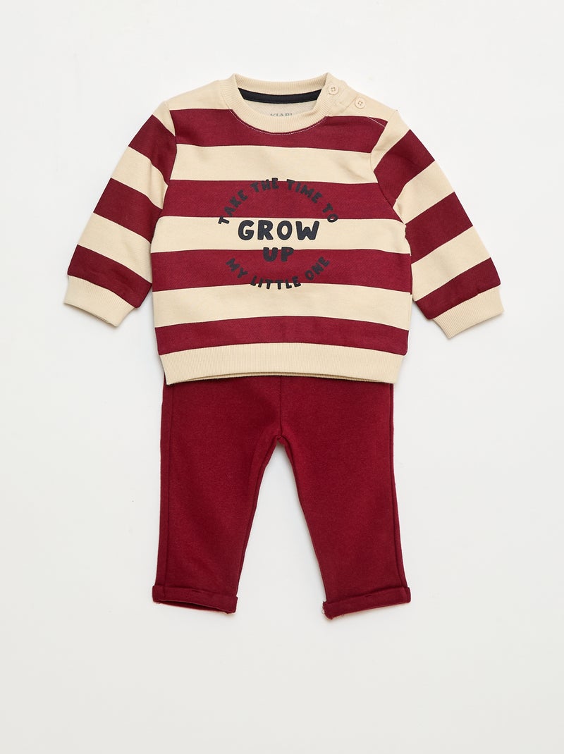 Ensemble 2 pièces sweat + pantalon Rouge - Kiabi
