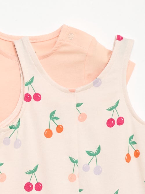 Ensemble 2 pièces T-shirt + combishort - Kiabi