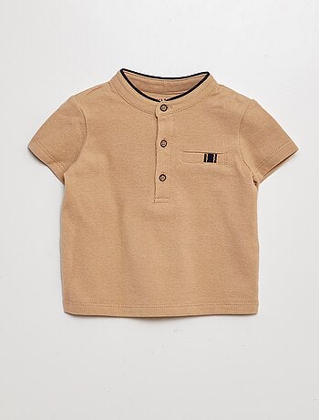 Ensemble 2 pièces t-shirt esprit polo + short en twill - 2 pièces