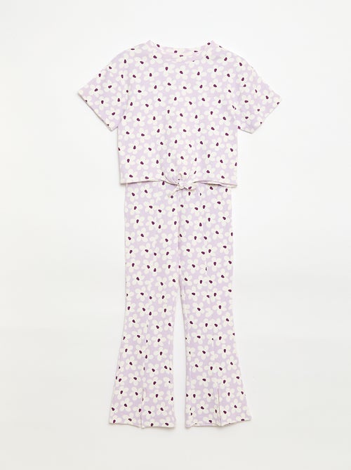 Ensemble 2 pièces T-shirt + pantalon forme flare - Kiabi