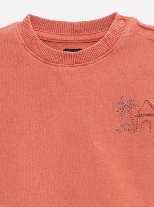 Ensemble 2 pièces tee-shirt brodé + short - Kiabi