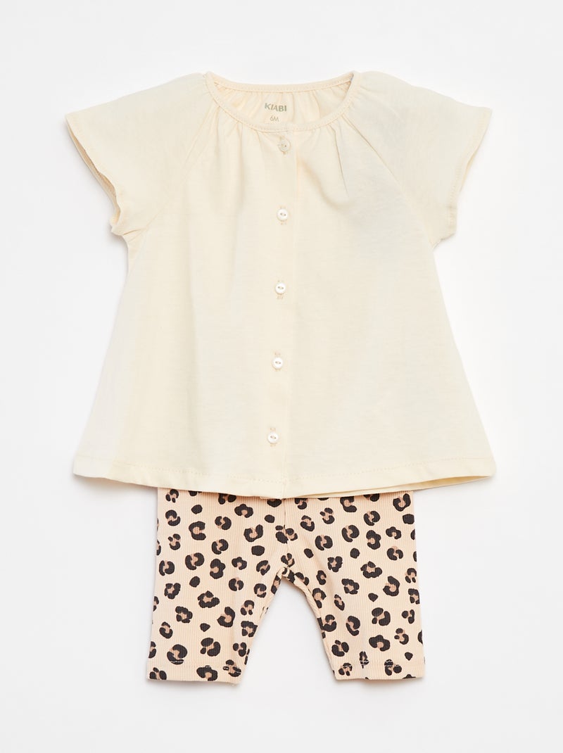 Ensemble 2 pièces tee-shirt + legging imprimé Léopard - Kiabi