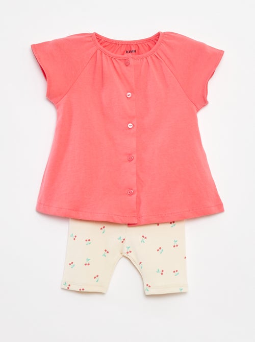 Ensemble 2 pièces tee-shirt + legging imprimé - Kiabi