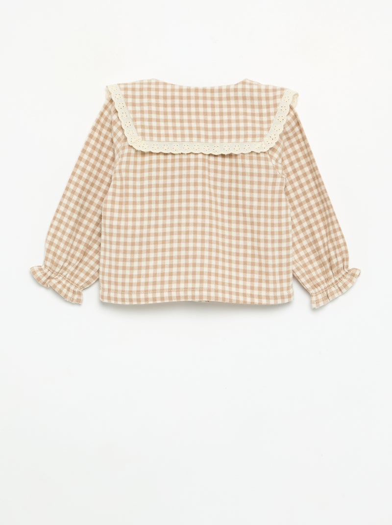 Ensemble 3 pièces - Barboteuse + blouse + paire de collants Beige - Kiabi