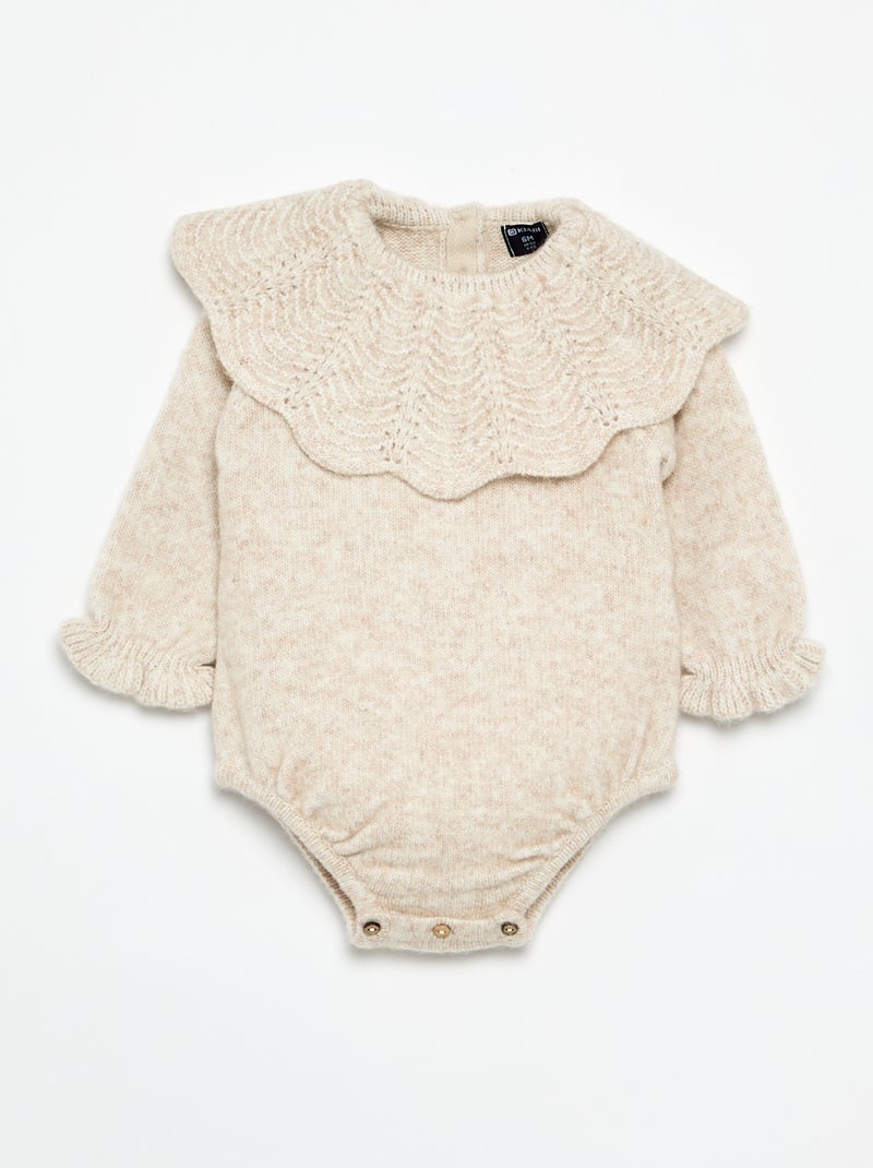 Ensemble 3 pièces - barboteuse + collants + chaussons Beige - Kiabi