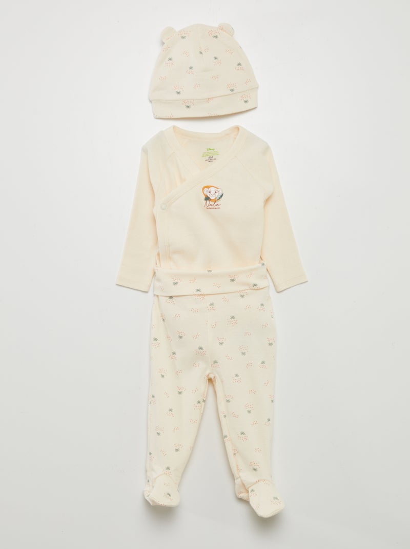 Ensemble 3 pièces - Body + legging + bonnet 'Nala & SImba' BEIGE - Kiabi