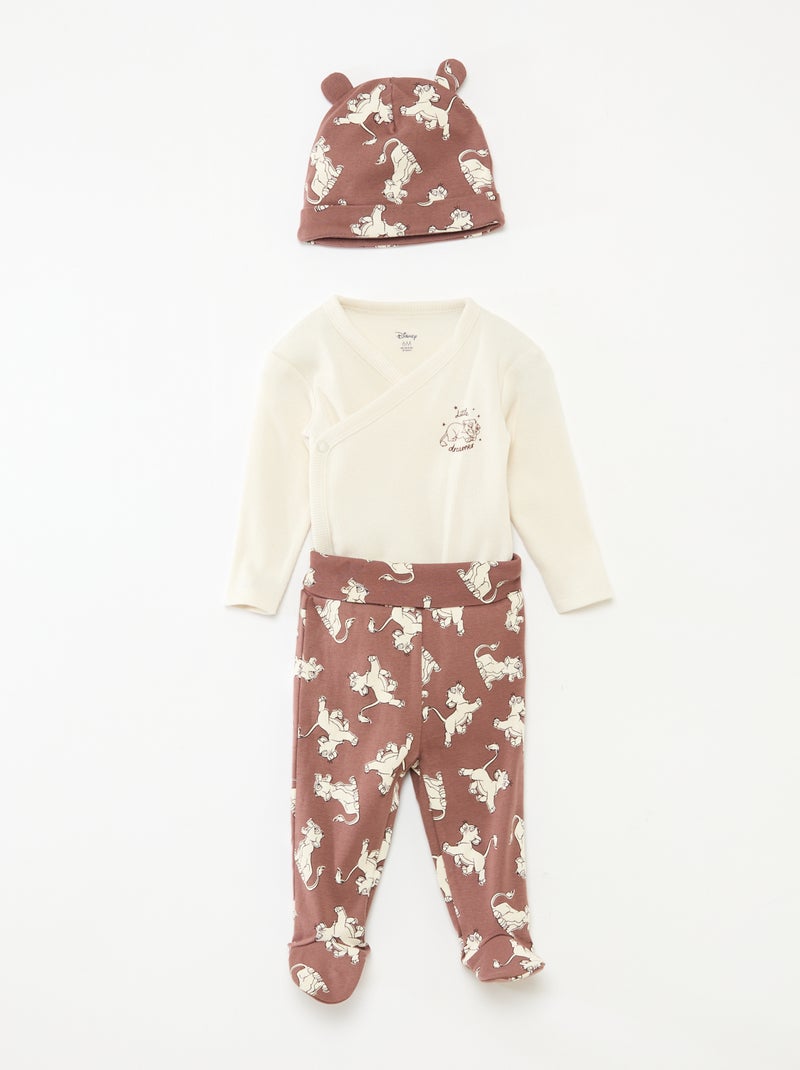 Ensemble 3 pièces body + legging + bonnet 'Disney' Marron - Kiabi