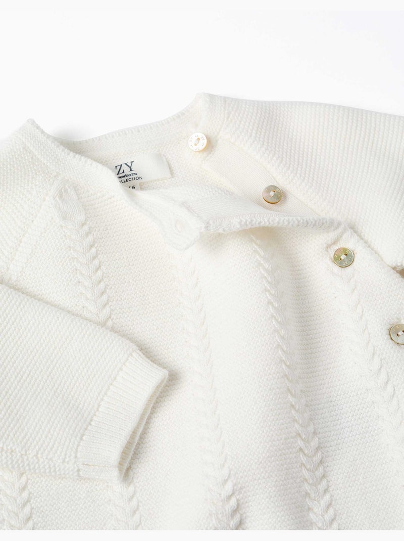 Ensemble 3 pièces en maille de coton Blanc - Kiabi