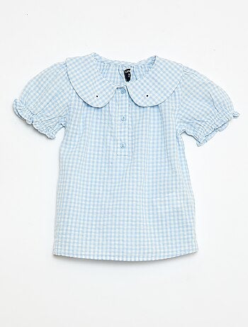 Ensemble 3 pièces tunique + short + bandeau en vichy