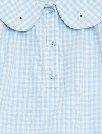 Ensemble 3 pièces tunique + short + bandeau en vichy