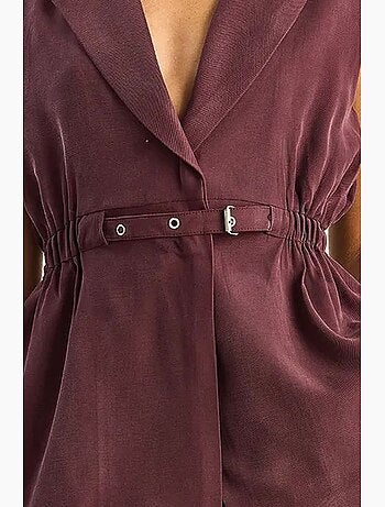 Ensemble à jambes larges taille haute avec col de veste lucci