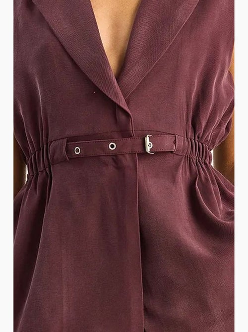 Ensemble à jambes larges taille haute avec col de veste lucci - Kiabi