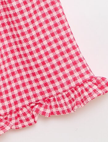 Ensemble à motif Vichy short + débardeur - 2 pièces