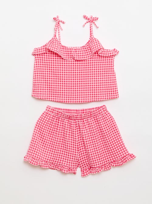 Ensemble à motif Vichy short + débardeur - 2 pièces - Kiabi