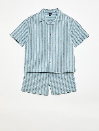 Ensemble à rayures chemise + short