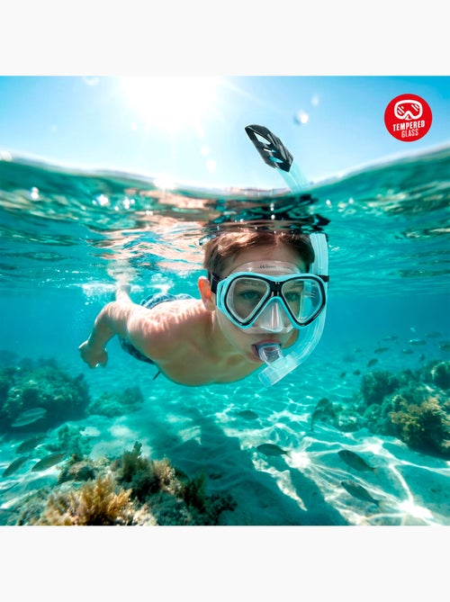 Ensemble aqua sport masque en cristal avec tube en silicone +12 ans - Kiabi
