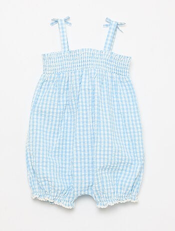 Ensemble barboteuse + bob à motif vichy - 2 pièces