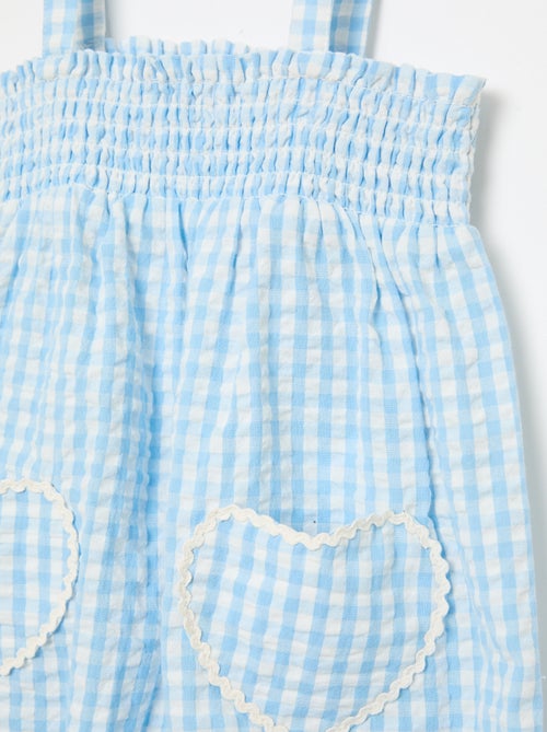 Ensemble barboteuse + bob à motif vichy - 2 pièces - Kiabi