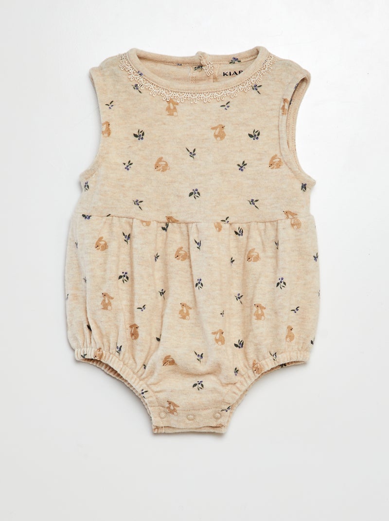 Ensemble barboteuse + collants + t-shirt - 3 pièces BEIGE - Kiabi