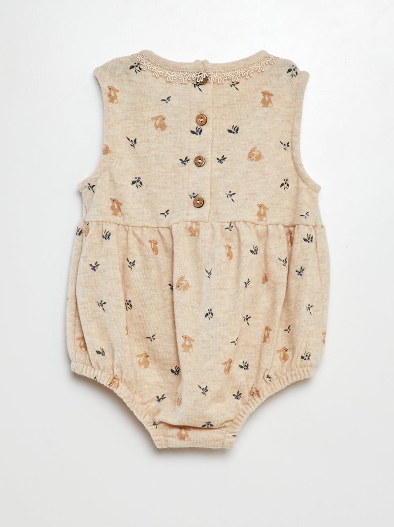 Ensemble barboteuse + collants + t-shirt - 3 pièces BEIGE - Kiabi