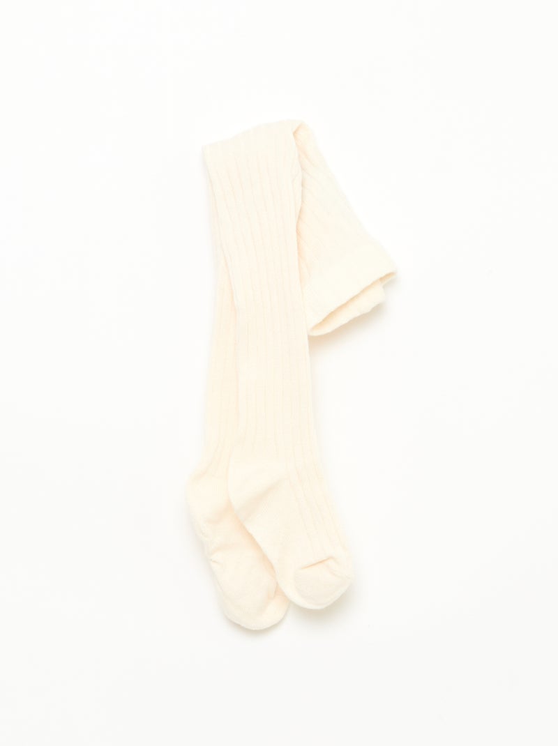 Ensemble barboteuse fleurie + collants Beige - Kiabi