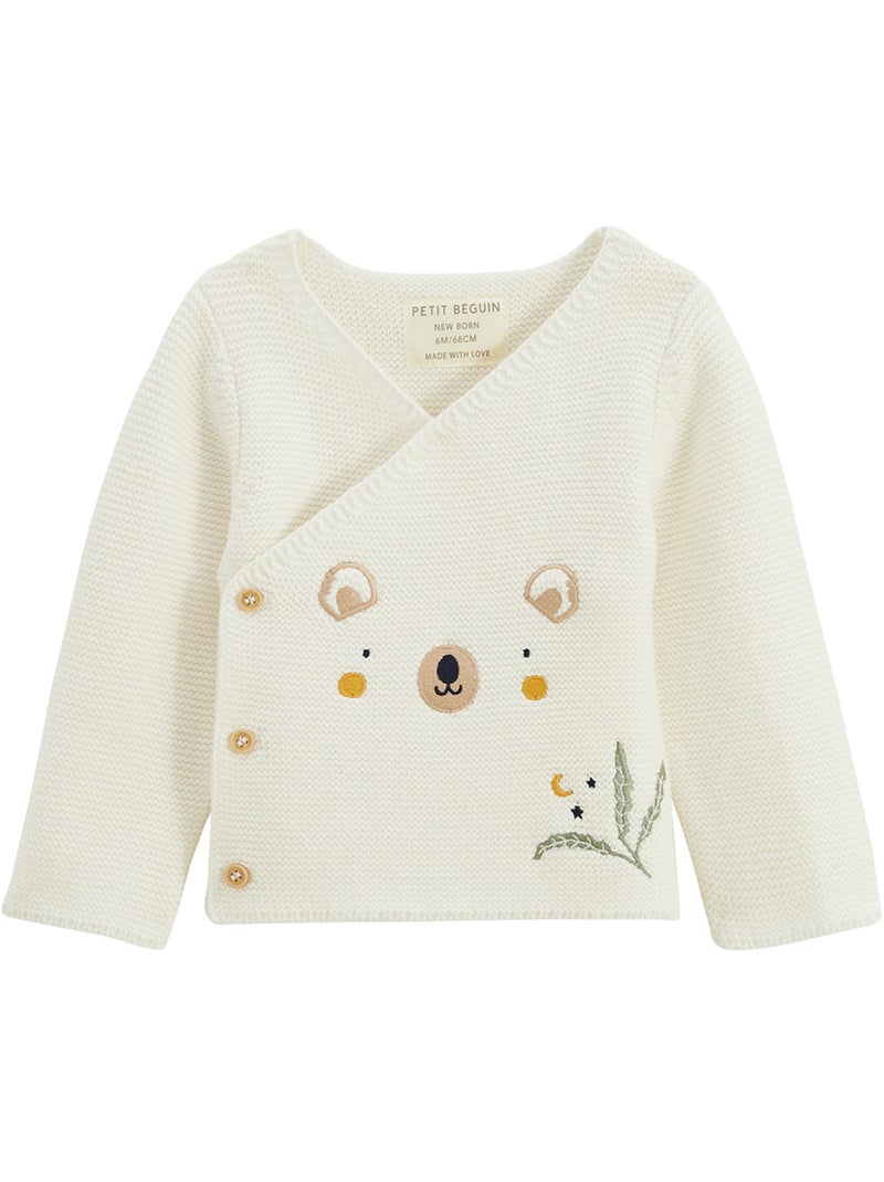 Ensemble b?b? gilet et pantalon avec pieds en tricot Mini R?ve Ecru - Kiabi