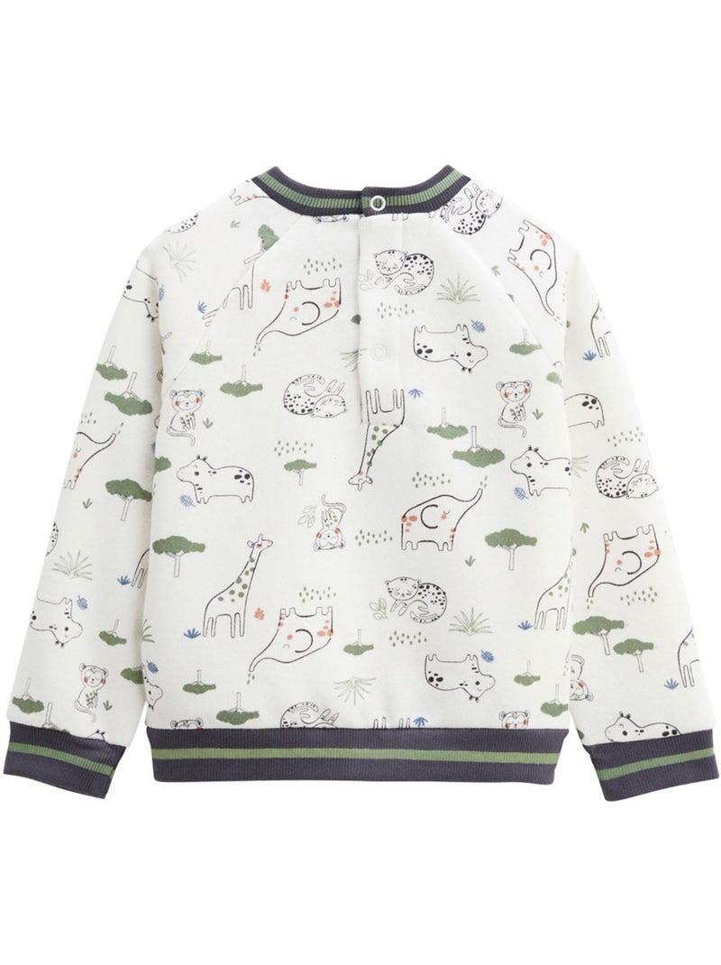 Ensemble b?b? sweat-shirt en molleton et pantalon en velours Crazy Safari Kaki - Kiabi