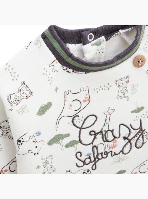 Ensemble b?b? sweat-shirt en molleton et pantalon en velours Crazy Safari - Kiabi