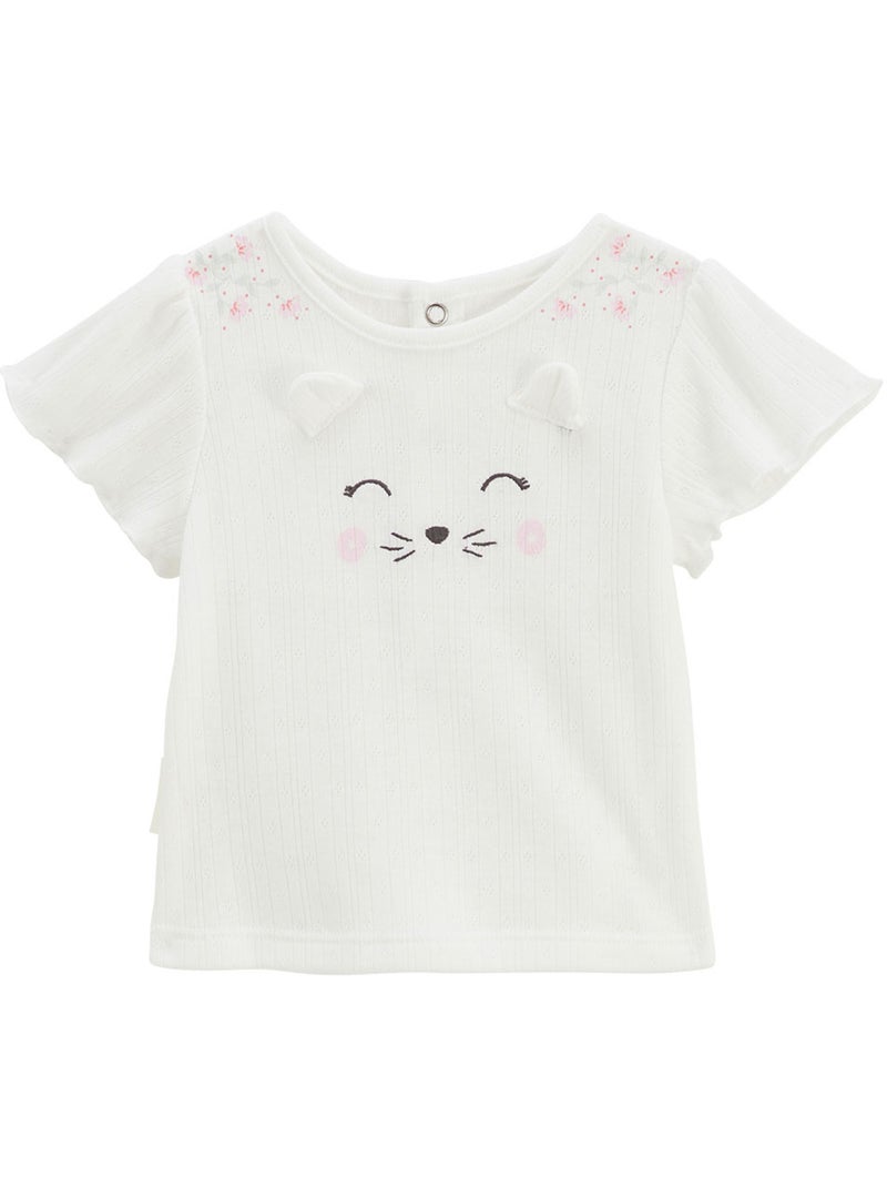 Ensemble b?b? t-shirt en pointelle et legging Badian Ecru - Kiabi