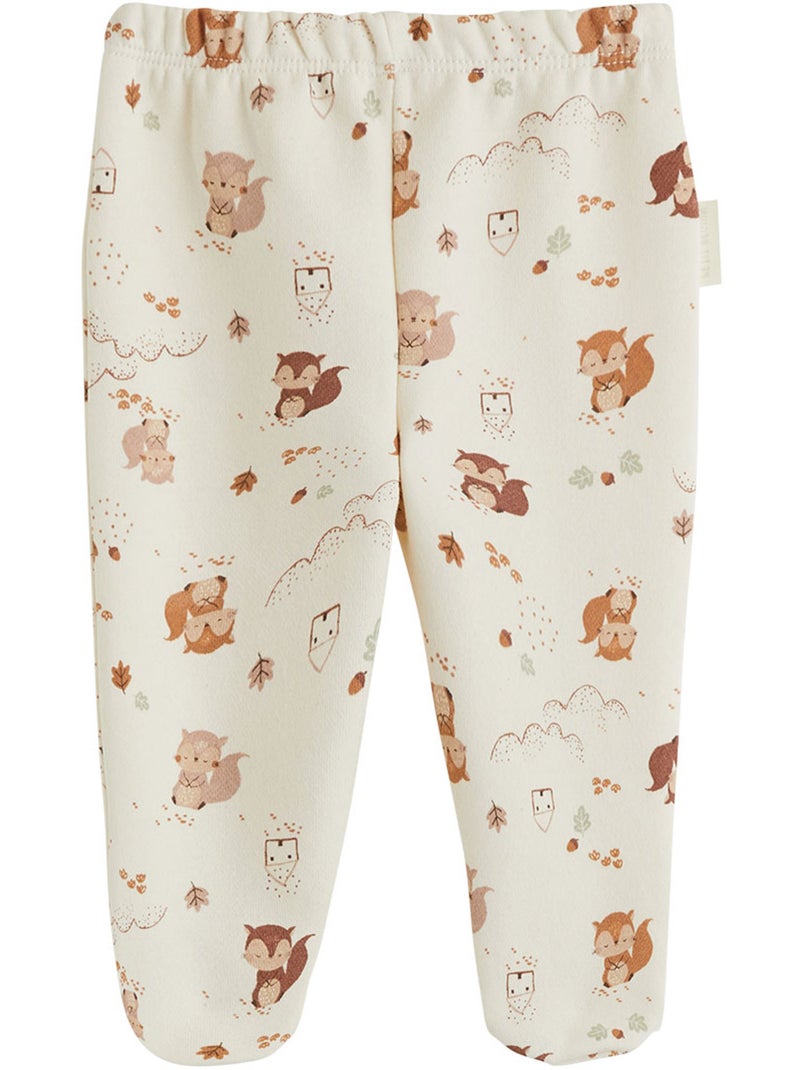 Ensemble bébé gilet croisé et pantalon avec pieds en molleton caramel Ecru - Kiabi