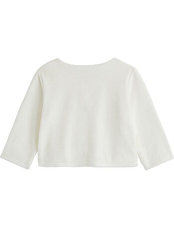 Ensemble bébé gilet et pantalon avec pieds en velours doucette