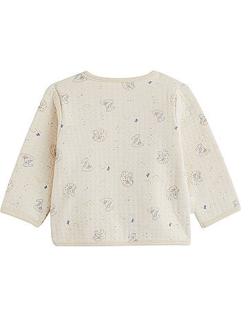 Ensemble bébé gilet et pantalon en coton matelassé voix lactée