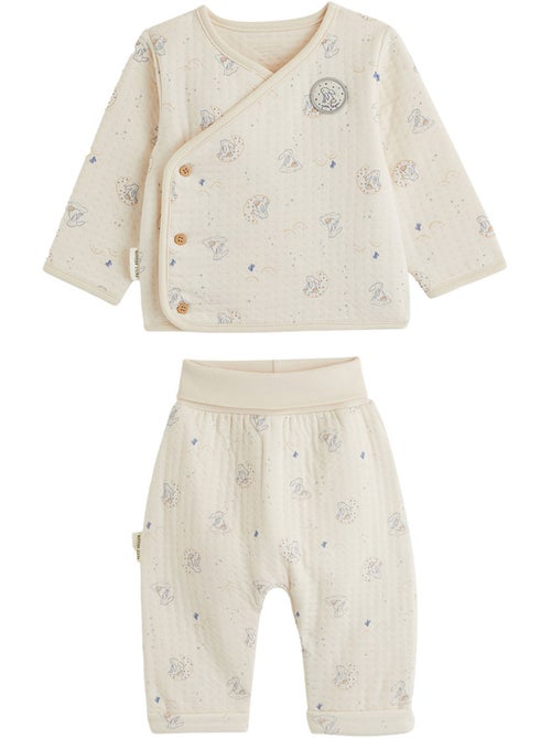 Ensemble bébé gilet et pantalon en coton matelassé voix lactée - Kiabi