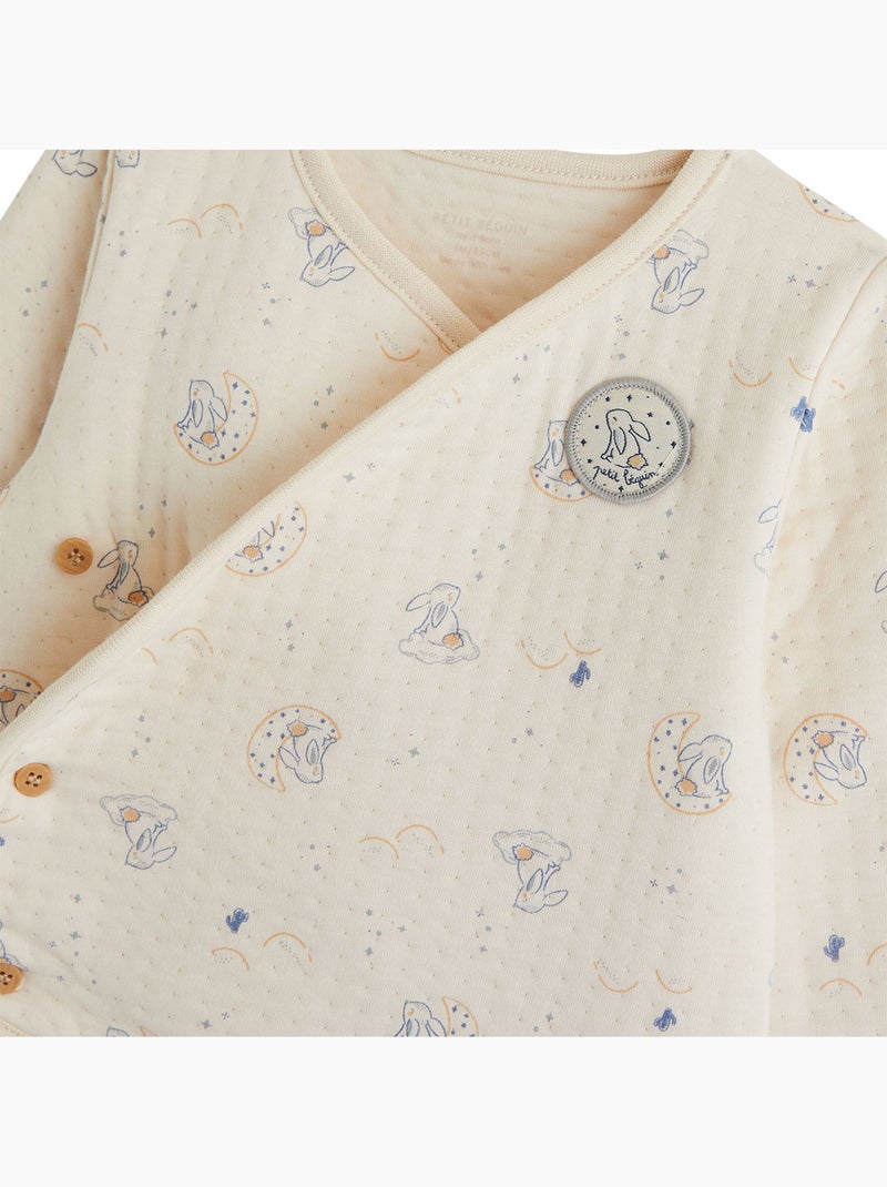 Ensemble bébé gilet et pantalon en coton matelassé voix lactée Ecru - Kiabi