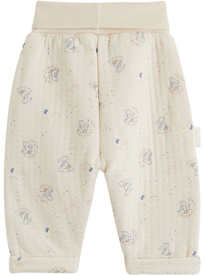 Ensemble bébé gilet et pantalon en coton matelassé voix lactée Ecru - Kiabi