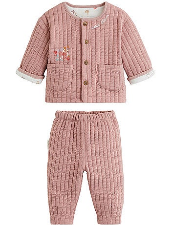 Ensemble bébé gilet et pantalon matelassé eglantine