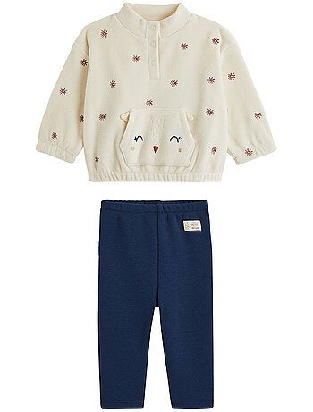 Ensemble bébé sweat en polaire et legging ultra chaud ollie