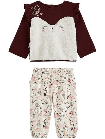 Ensemble bébé sweat et pantalon en molleton aimée