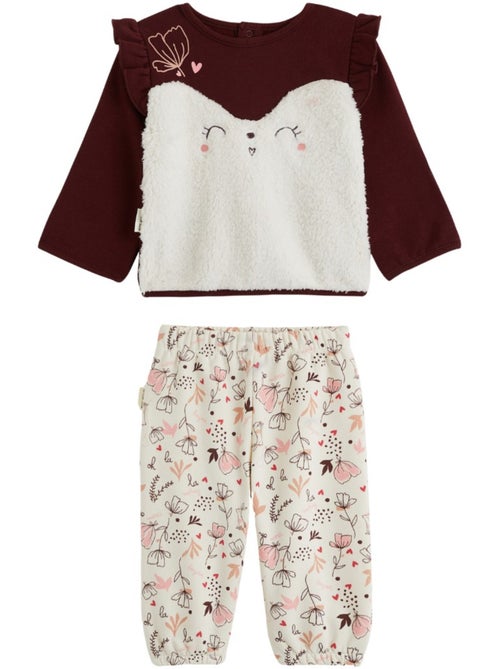 Ensemble bébé sweat et pantalon en molleton aimée - Kiabi