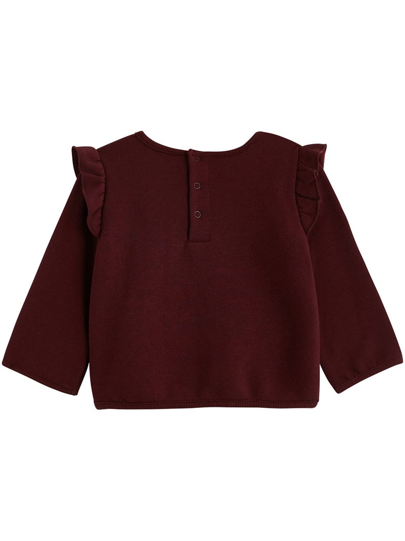 Ensemble bébé sweat et pantalon en molleton aimée Bordeaux - Kiabi
