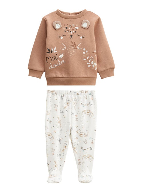 Ensemble bébé sweat et pantalon en molleton Mini Loutre - Kiabi