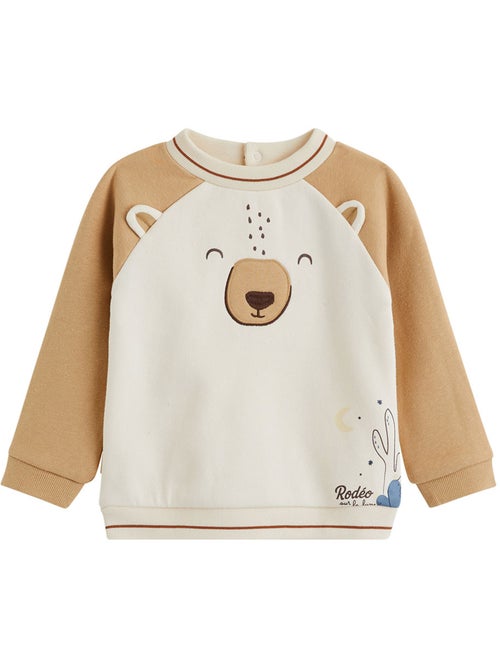Ensemble bébé sweat et pantalon en molleton moka - Kiabi