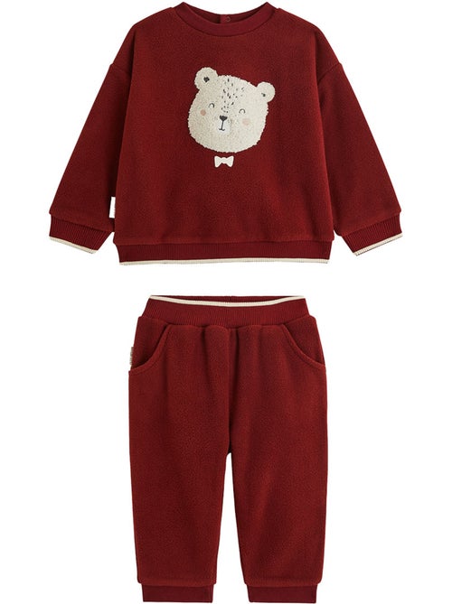 Ensemble bébé sweat et pantalon en polaire pistache - Kiabi