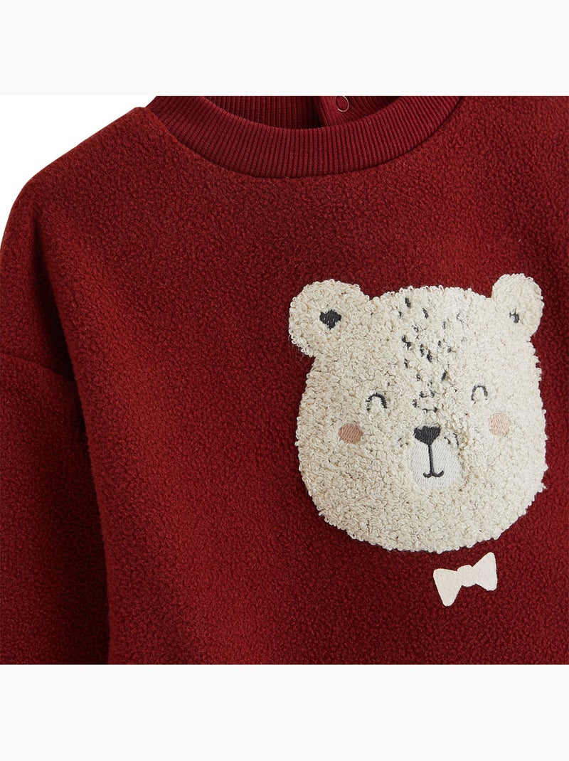 Ensemble bébé sweat et pantalon en polaire pistache Bordeaux - Kiabi