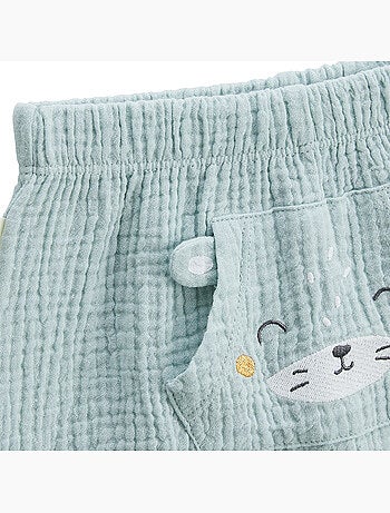 Ensemble bébé t-shirt et short en gaze de coton Elio