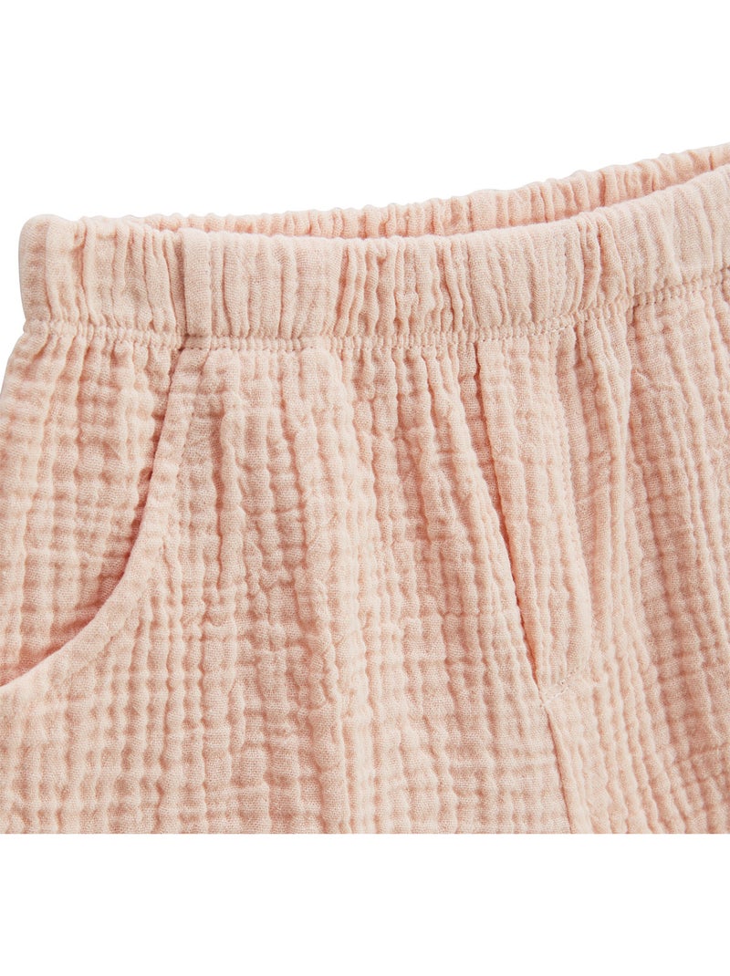Ensemble bébé t-shirt et short en gaze de coton Louison Rose - Kiabi