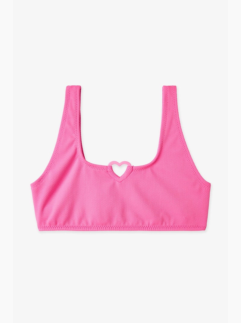 Ensemble bikini daisy à dos nu pour fille penti Rose fluo/Solinotes - Kiabi