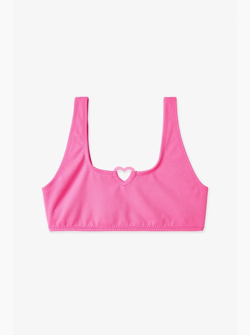Ensemble bikini daisy à dos nu pour fille penti Rose fluo/Solinotes - Kiabi