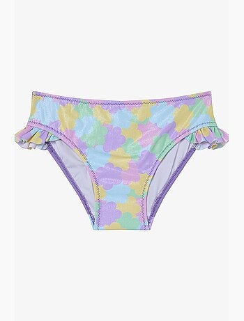 Ensemble bikini fille shiny flower à volants et tour de cou penti