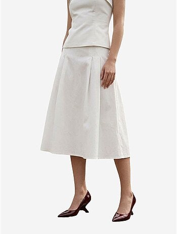 Ensemble blouse bustier et jupe midi à taille haute my fashion